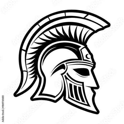 Glyph Style Spartan Helmet Icon