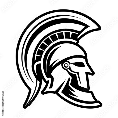 Glyph Style Spartan Helmet Icon
