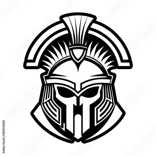 Glyph Style Spartan Helmet Icon