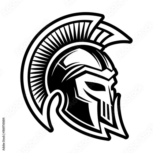 Glyph Style Spartan Helmet Icon