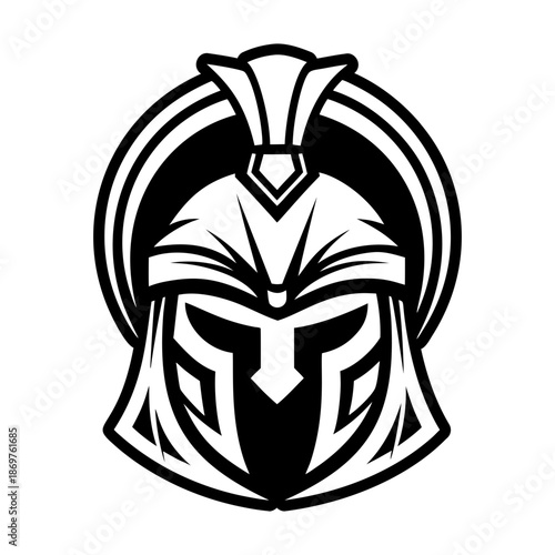 Glyph Style Spartan Helmet Icon