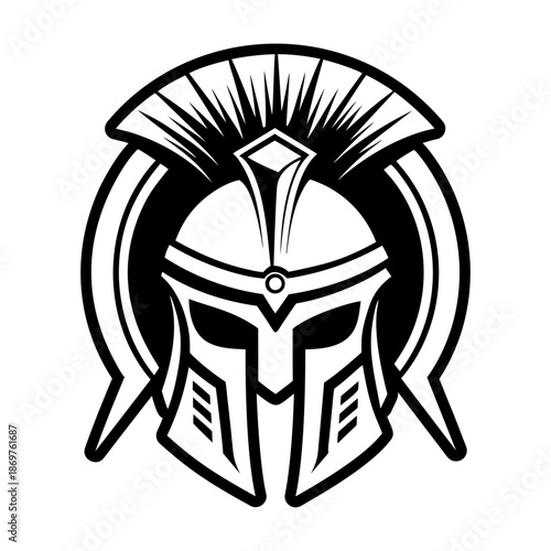 Glyph Style Spartan Helmet Icon