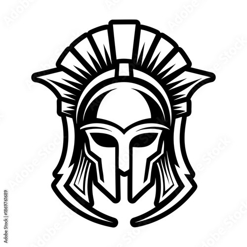 Glyph Style Spartan Helmet Icon