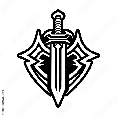 Glyph Style Antique Sword Logos