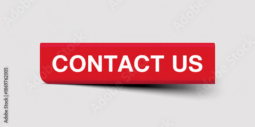 Red rectangular button with white text CONTACTUS contact us sign