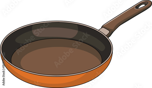 Frying pan vector on white background.