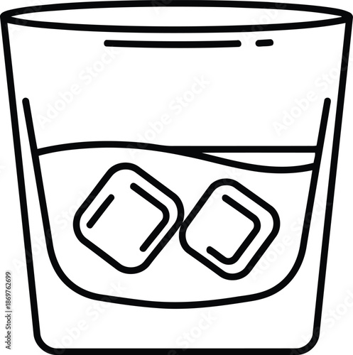 Glass of water with ice cubes