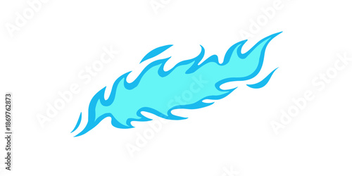 Vibrant blue flame graphic element for dynamic designs