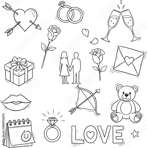 Collection of valentine's day icons