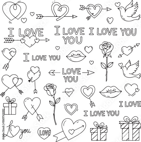 Collection of valentine's day icons