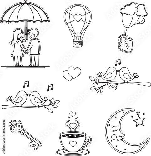 Collection of valentine's day icons