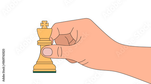 A hand carefully holding a golden chess king piece, symbolizing strategy and intellect