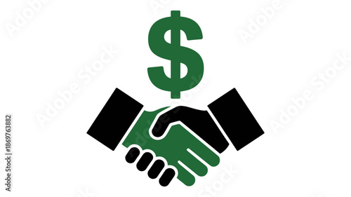 A successful financial agreement and profitable business partnership symbolized by a handshake