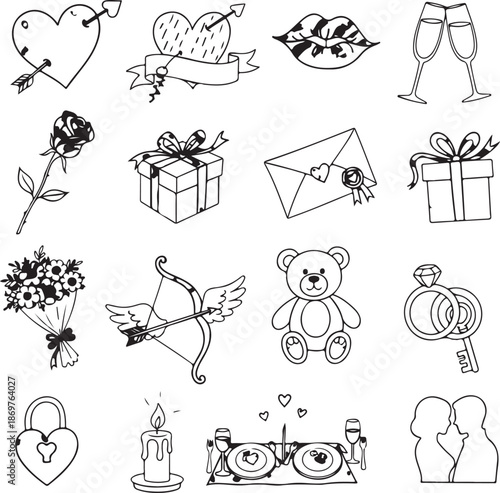 Collection of valentine's day icons