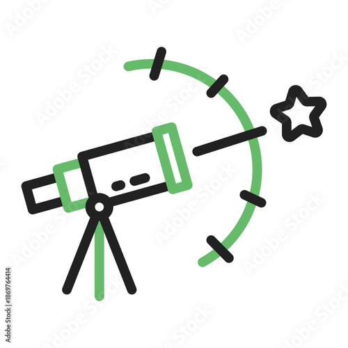 Telescope Spotting a Star: In this vibrant image, a telescope, set on a sturdy tripod, gazes intently towards a luminous star. The design evokes exploration and the wonders of discovery.