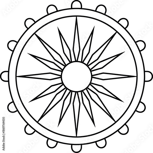 Ashoka chakra outline