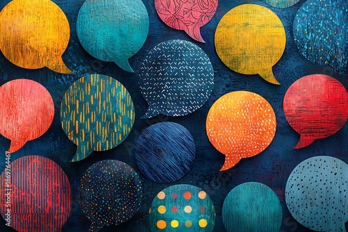 Colorful messaging concept with vivid bubble designs high resolution picture