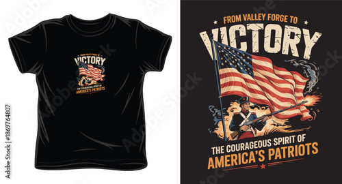 From valley forge to victory the courageous spirit of americas patriots american flag soldier rifle vector
