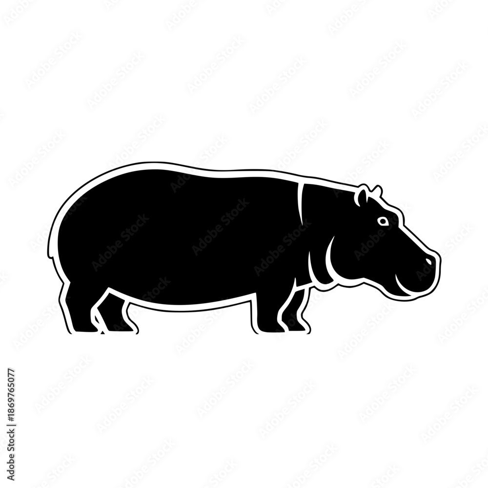 Obraz premium hippopotamus vector illustration