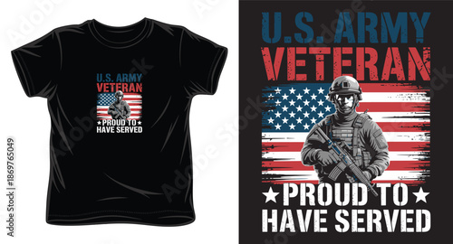 US army veteran proud to have served soldier american flag tribute shirt