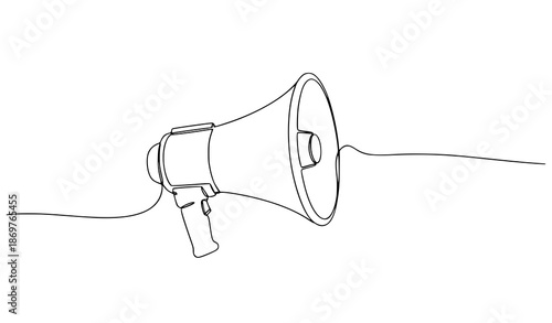 News Announcement Megaphone Continuous Line Vector Icon