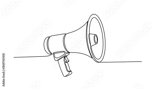Megaphone Speaker Continuous One Line Vector Illustration