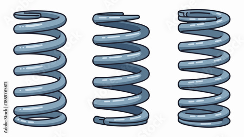 Three cartoon springs displayed side-by-side