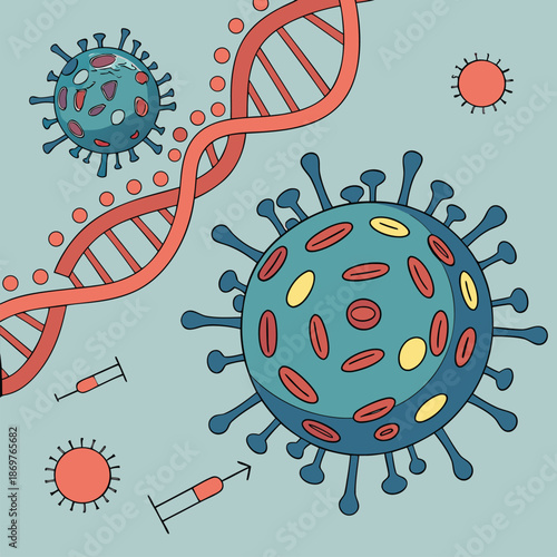 Virus DNA Vaccine Illustration