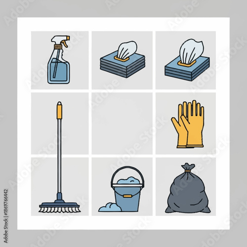 Essential Cleaning Supplies and Tools for Household Maintenance.