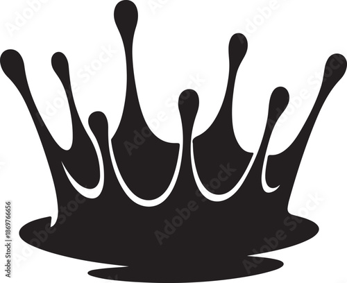 A royal 3d vector illustration of a black crown of spades isolated on white as a luxury king symbol or heraldic nobility sign for success
