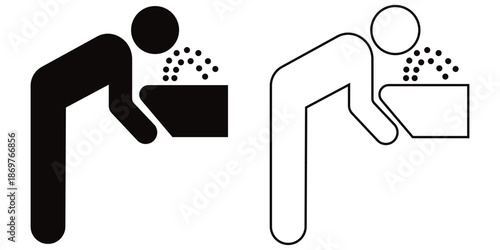 Drinking Fountain Icon Set – Public Water Dispenser, Hydration Station and Safe Drinking
 Water Symbols Vector