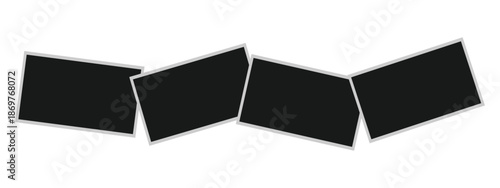 Set of Vintage Instant Photo Frames, Overlapping Blank Frames with White Borders, Isolated Vector Mockup for Collage, Album, Banner, and Gallery Design