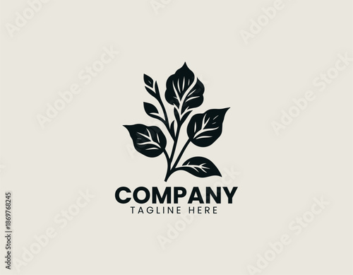 Butterfly pea flower black vector logo illustration