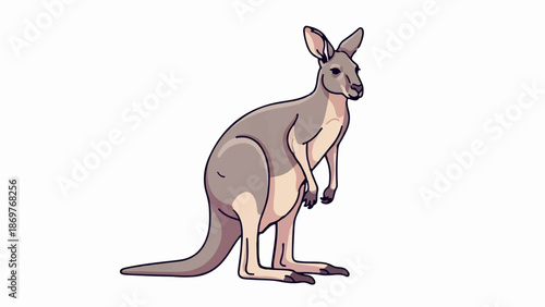 Stylized pixel art of a kangaroo standing upright on a white background