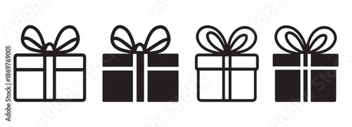 Gift Icon Set Vector Illustration for Present, Celebration, and Holiday Design. Minimal Gift Vector Icons in Flat and Line Style for Web, App, and UI Projects.