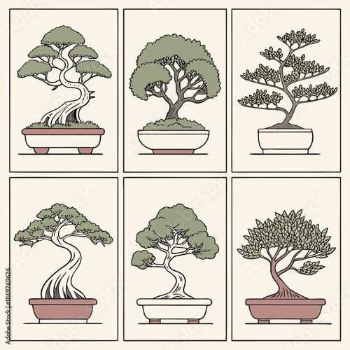 Bonsai Trees Illustration