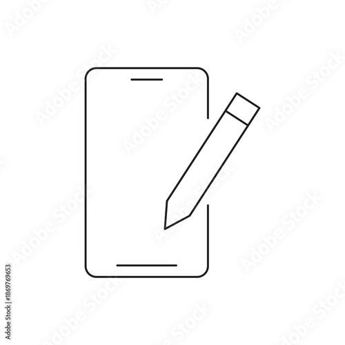 Mobile Phone with Digital Stylus Icon