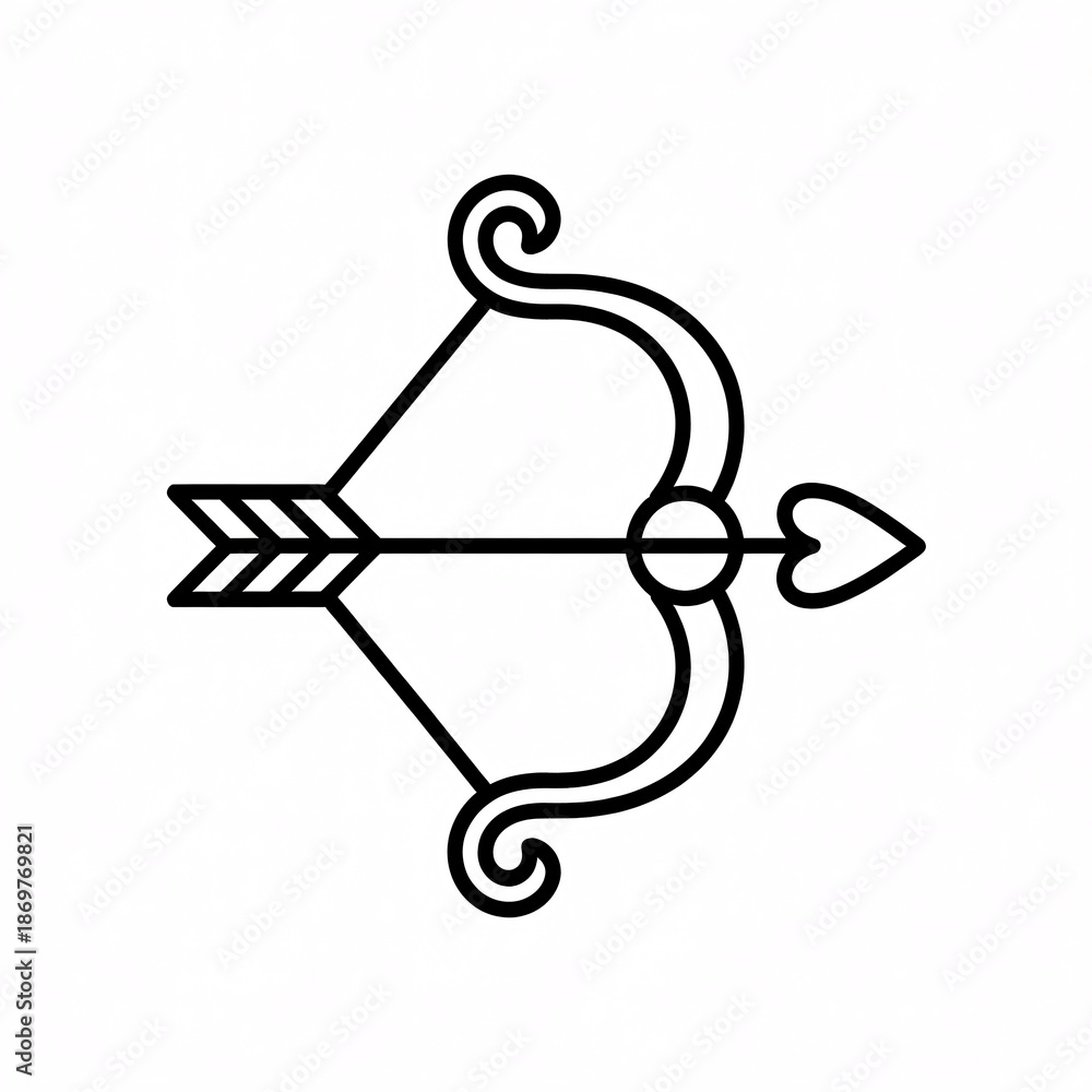 Obraz premium Stunning heart pierced by arrow in elegant line art style