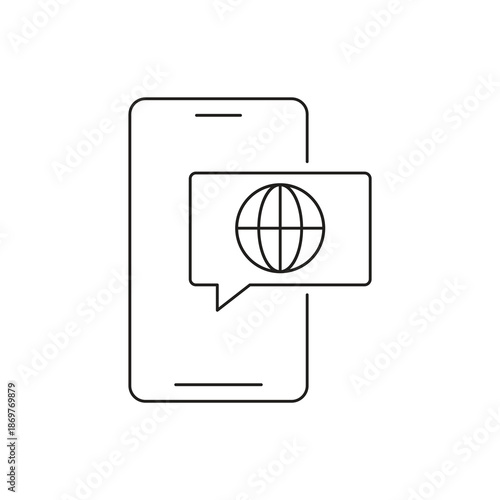 Smartphone Web Browser and Globe Icon
