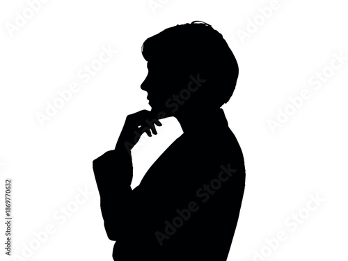 Silhouette of a Thinking Woman