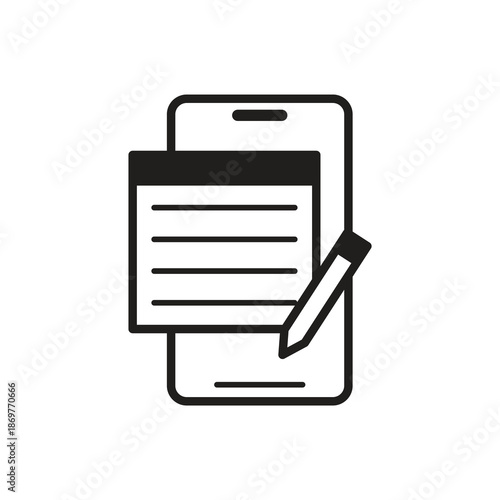 Smartphone Document Writing Solid Glyph Icon