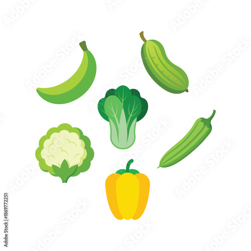 A colorful assortment of fresh and healthy fruits and vegetables for a nutritious lifestyle vector illustration