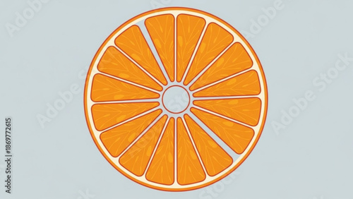 Vibrant orange slice on light background, fresh and juicy