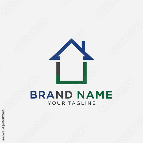 House Logo Design Template with Brand Name.