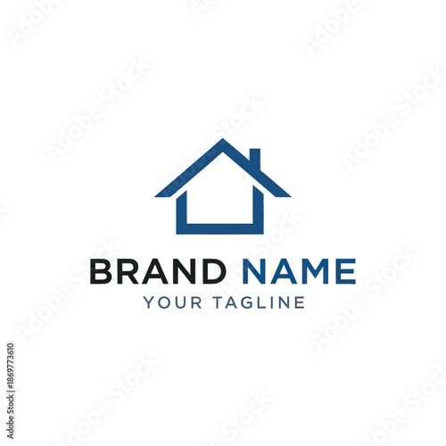 House Logo Template with Brand Name Placeholder.