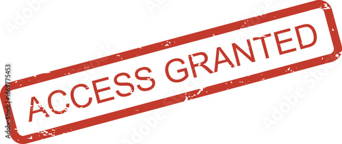 Access Granted Rubber Stamp Vector – Red Grunge Cyber Security Label