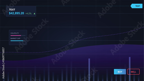 Financial Market Data Analysis Interface Cryptocurrency Trading Chart Screen