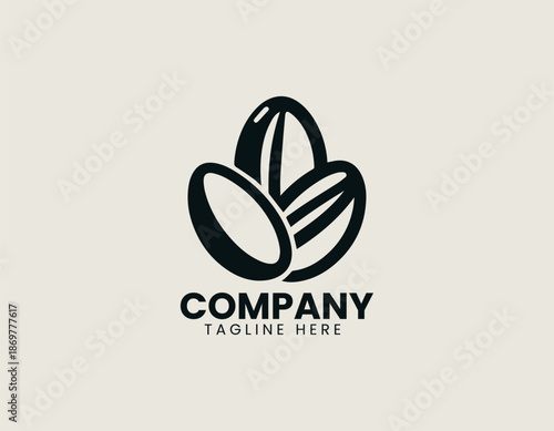 Brazil nuts black vector logo illustration