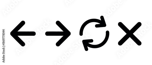 Hand-drawn navigation and action icons