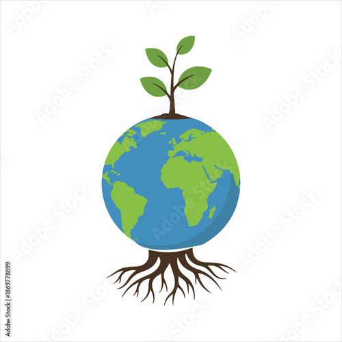 A growing plant sprouts from the earth symbolizing environmental sustainability